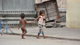 Children at Roluos Group, Cambodia